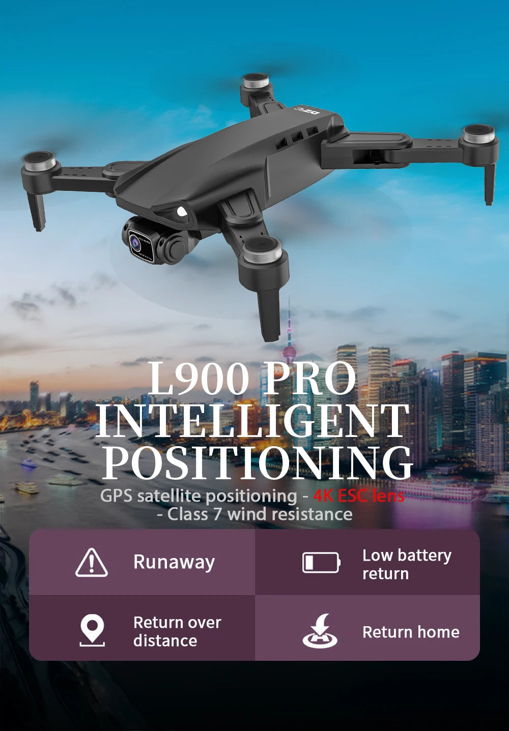 LYZRC Official L900 PRO SE Brushless Motor GPS 4K Professional Drone 5G WIFI Aerial Photography Helicopters Foldable Quadcopter