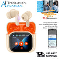 Real Time Translators Headphones with Touch Screen 144 Languages Translation Bluetooth 5.4 Earbuds Noise Cancelling Headset