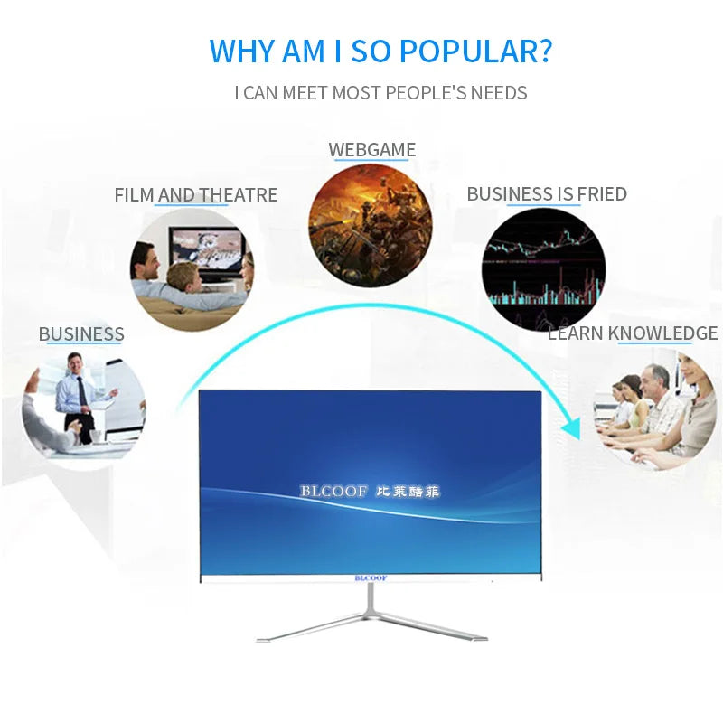 Computer Intel I7-4700S PC Gamer Completo Desktop 8/16GB 24 Inch Gaming PC Full Set Monoblock PC All In One System Unit PC