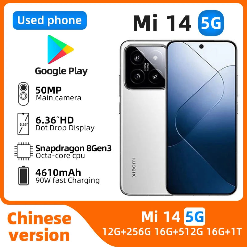Xiaomi 14 5G SmartPhone 6.36 inch 120HZ refresh rate 50MP Camera Good Condition Original used phone