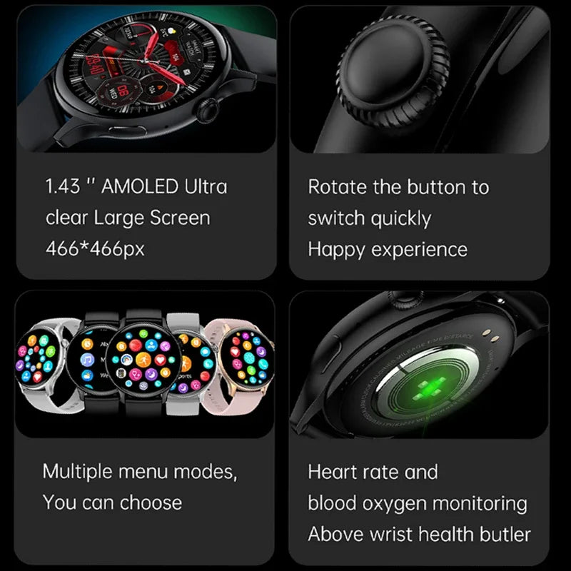 2025 Xiaomi New Real AMOLED HD Smartwatch Ladies Health Monitoring AI Voice Bluetooth Call Smart Watch