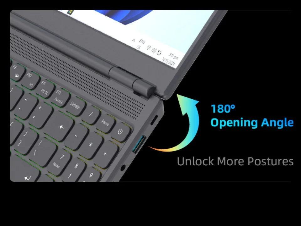 CARBAYTA 15.6"+7" Dual Screen Laptop Computer, Intel N95 32GB/16GB DDR4 RAM, RGB Backlit Keyboard 7" Touch Screen Notebook PC