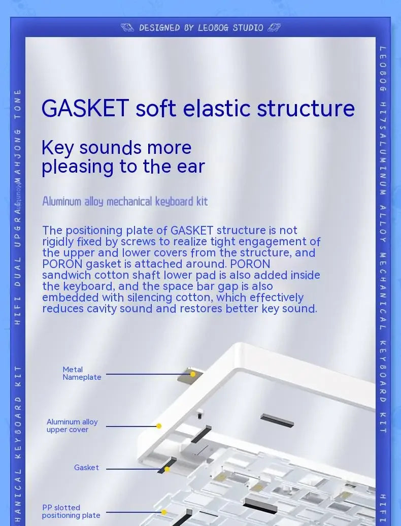 LEOBOG Hi75C Pro Hi75 Sugar65 Custom Mechanical Keyboard Aluminum Kits Hot Swap Wired Gaming Keyboard RGB Gamer Gasket Keyboard