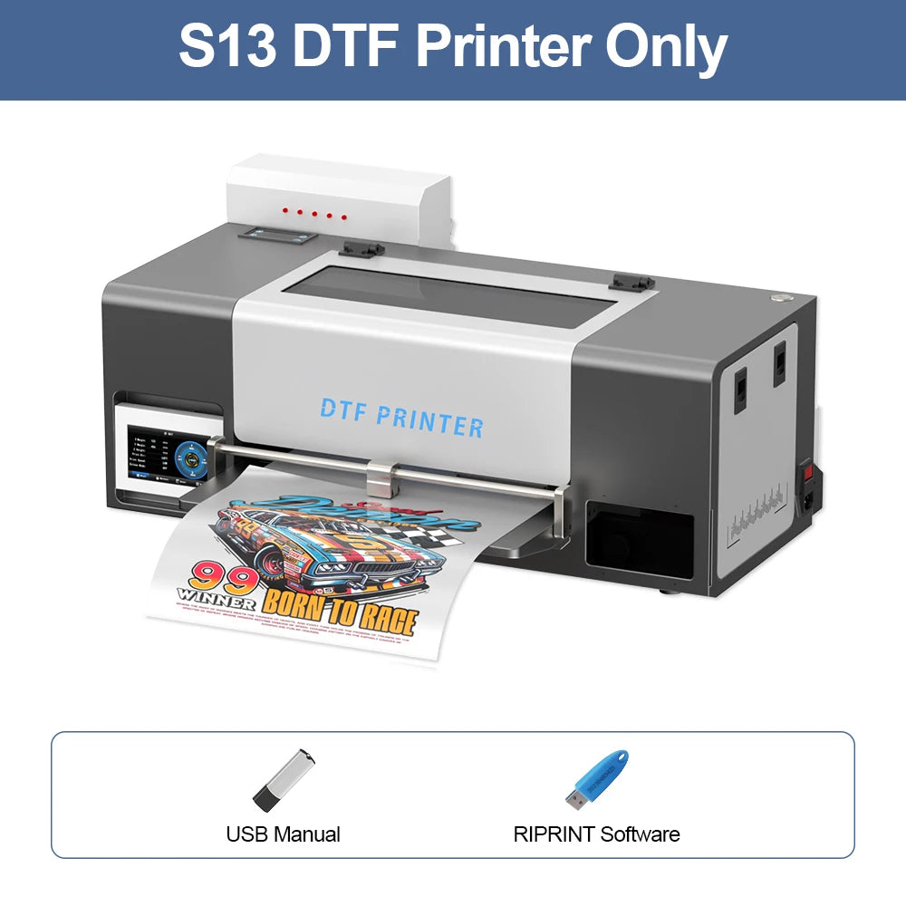 A3 DTF Printer with Powder Shaker 13Inch Direct to Film Printer for Epson XP600 T-Shirt Printing Machine DTF Printer for Clothes