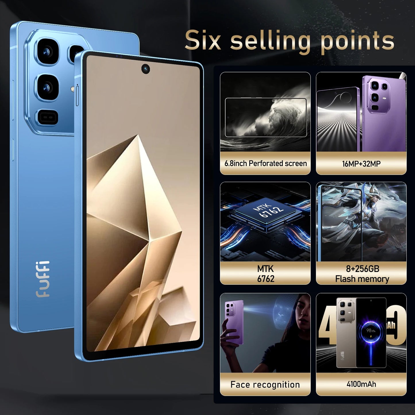 Global Vision S25 Ultra Smartphone Android 4100mAh 8GB RAM 256G ROM 6.8 Inch Phone 720x1600HD 16+32MP 4G 5G Network Mobile Phone