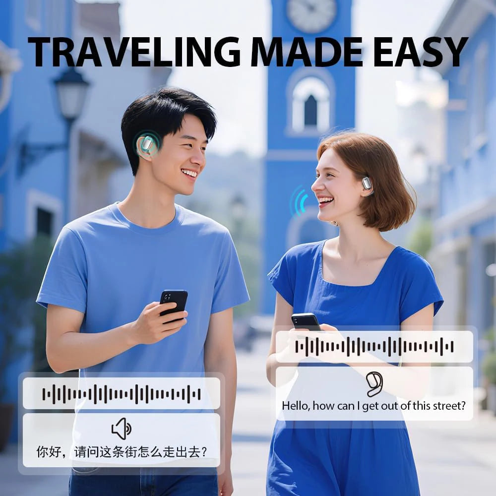 UYUXIO AI Translating Earphone OWS Real Time Translation Earbuds with 144 Languages Ear Buds with LCD Touch Screen Headphone