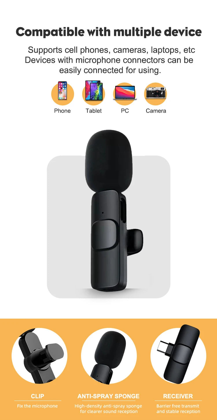 Microphone Portable Audio Video Recording Mini Mic For Ios Android Live Broadcast Gaming Phone Mikrofo