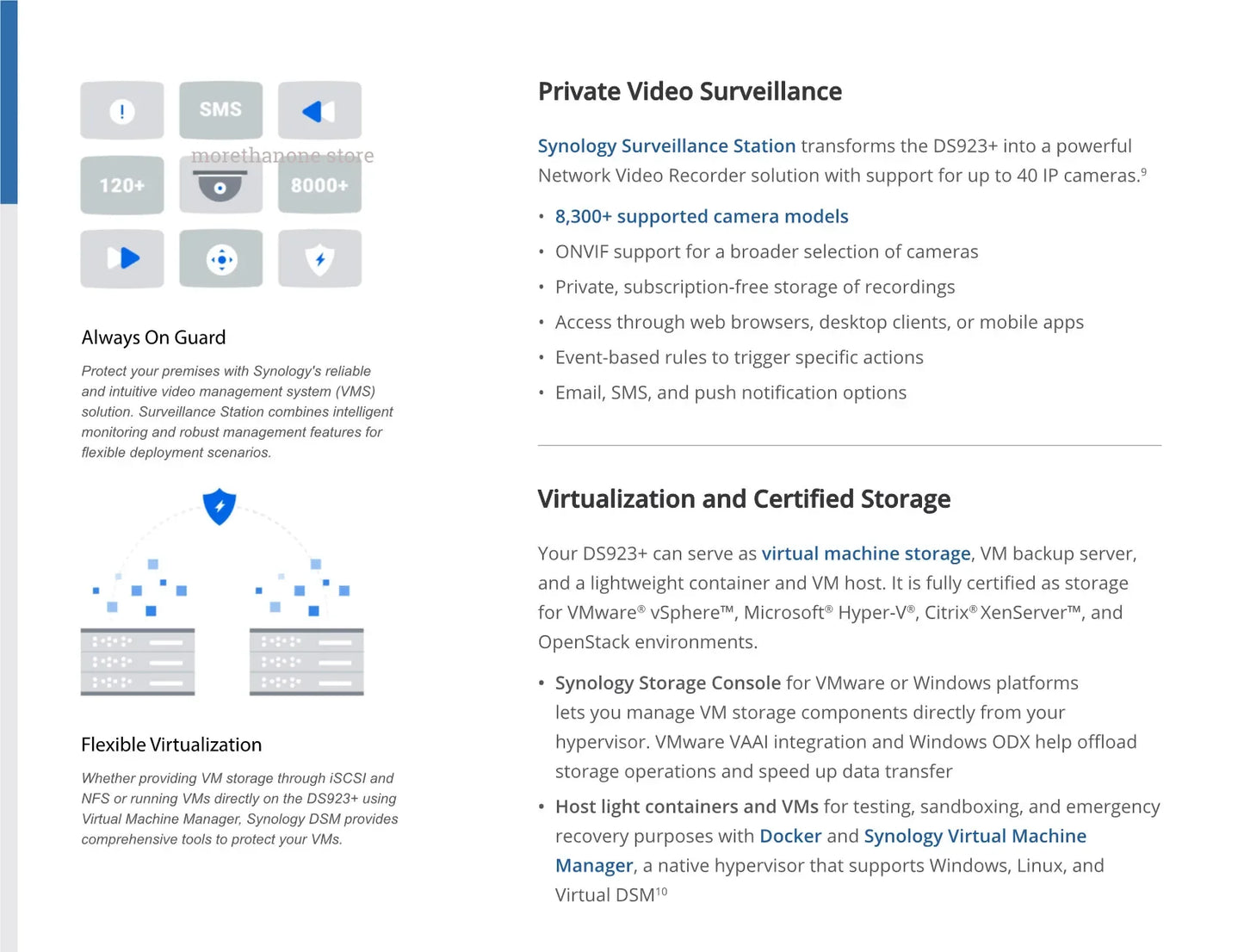 Synology DS923+(8GB Synology Ram) 4-Bay Diskstation NAS Enclosure Network Cloud Storage Server （Diskless）