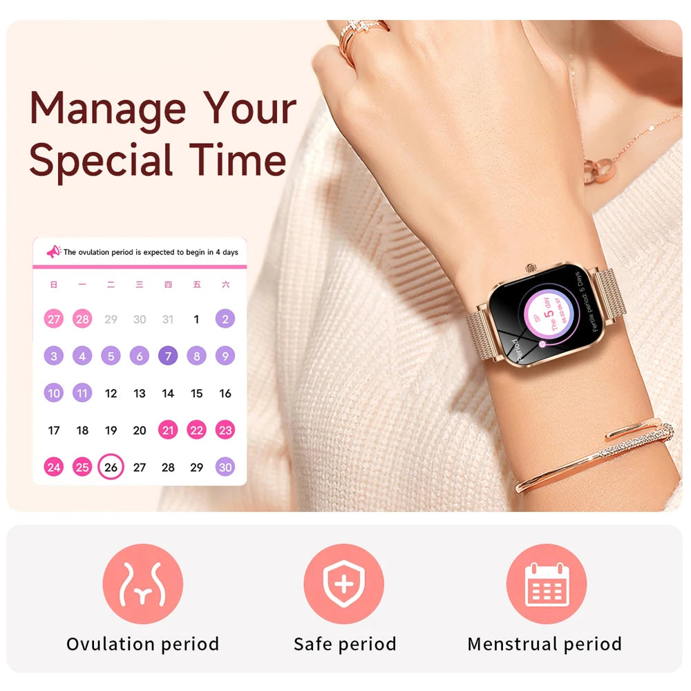 Xiaomi Fashion Women Smartwatch AMOLED HD Screen Heart Rate Blood Oxygen Monitoring BT Call Sports Smartwatch Woman