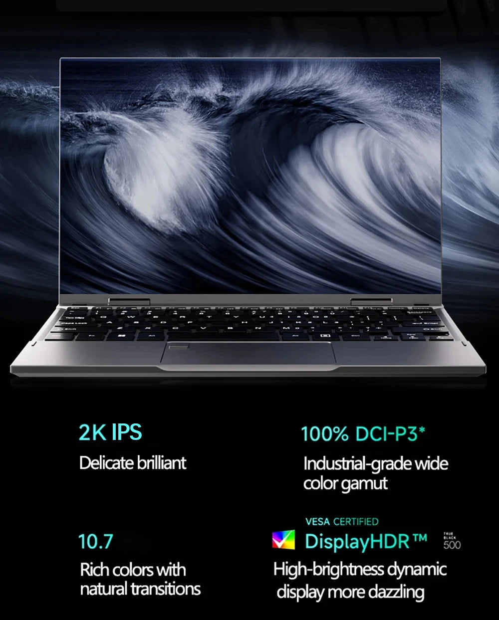 2-in-1 Touch Screen Tablet Laptop 10.9-inch 360° Flip Notebook Intel N95 16GB DDR5 2TB SSD HD Camera Backlit Keyboard Laptop
