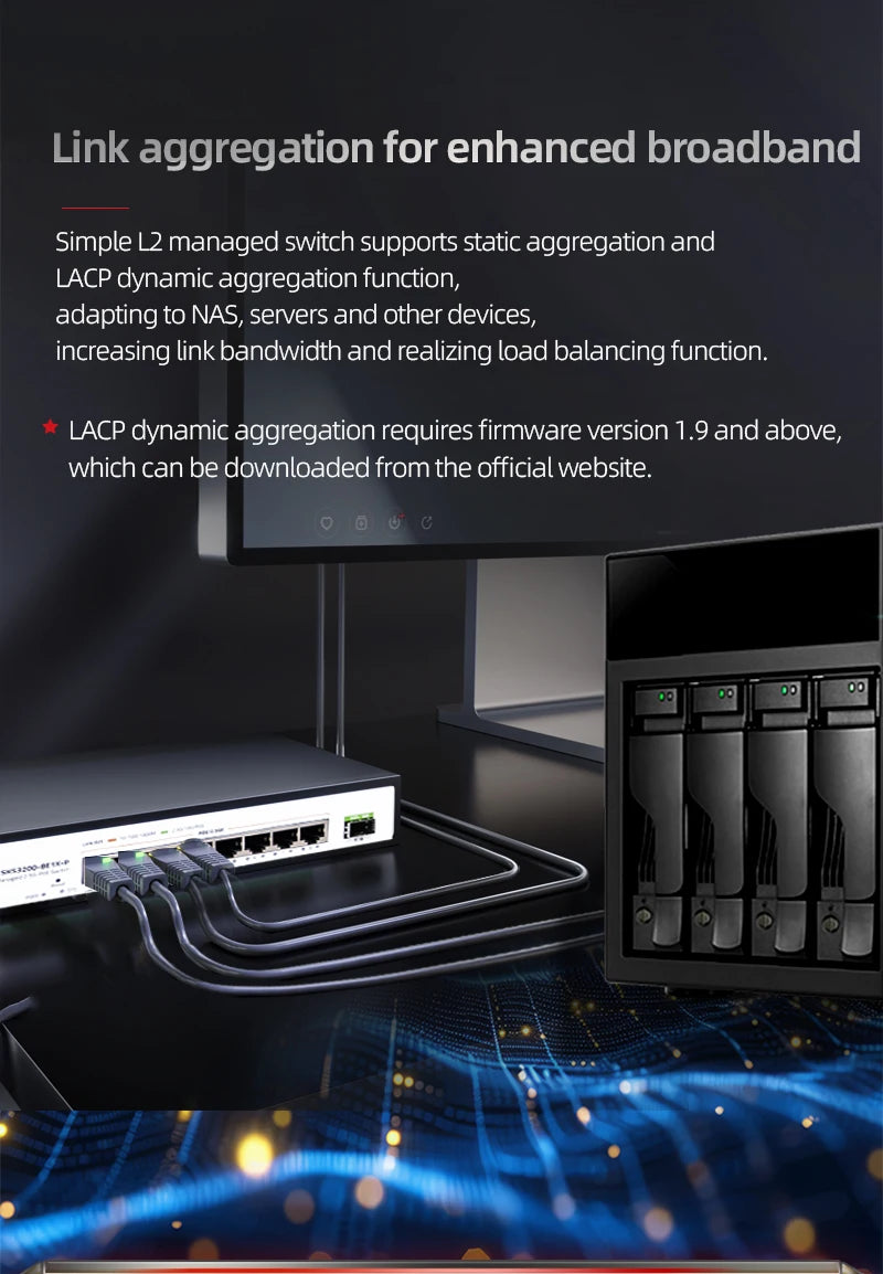 XikeStor 8 Ports 2.5G POE RJ45 1 Port 10G SFP+ L2 Managed POE Support VLAN/ Port Aggregation/ 802.3AF/AT Protocol