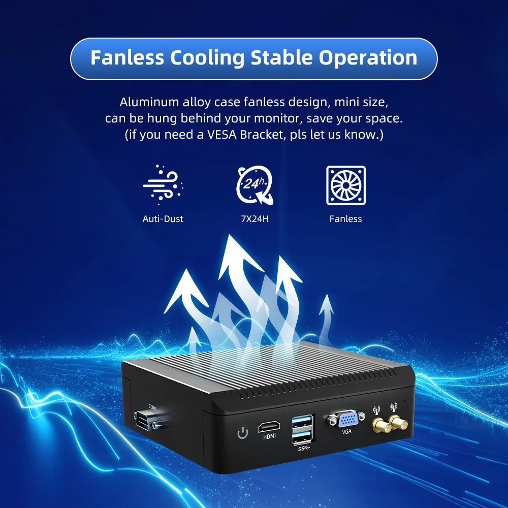 Firewall Industrial Computer Mini pc Fanless Intel Celeron J4125 N5095 4x 2.5G Router LAN NVMe pfsense Firewall Gaming Mini PC