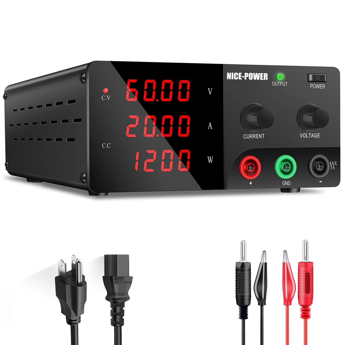 NICE-POWER 1200W 3000W DC Adjustable Power Supply Lab Bench Source 30V 60V 100V 200V 300V10A 30A 60A 80A 100A Voltage Regulator
