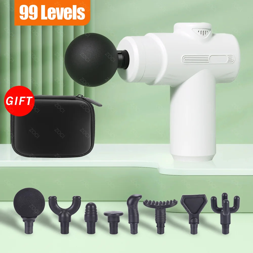 99 Levels Massage Gun Mini Deep Tissue Vibration Muscle Massager Portable Handheld Fascia Gun Digital Display Massager for Body