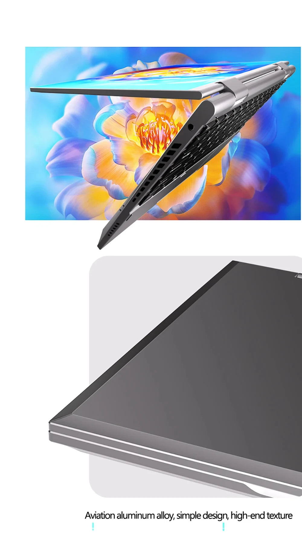 2-in-1 Touch Screen Tablet Laptop 10.9-inch 360° Flip Notebook Intel N95 16GB DDR5 2TB SSD HD Camera Backlit Keyboard Laptop