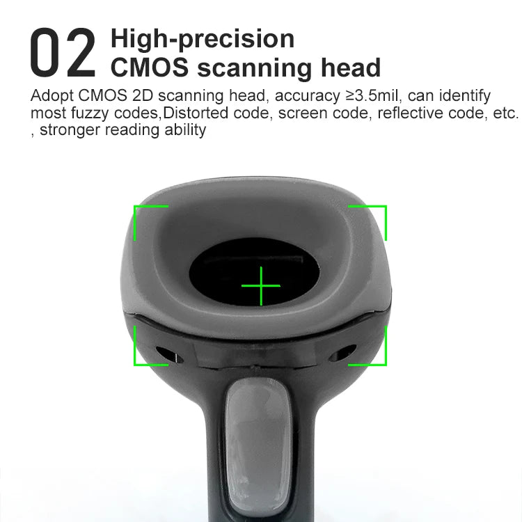 1D 2D Barcode Scanner Wired 2.4G Wireless Bluetooth Bar Code Reader Handheld Portable Scanning For Supermarket Logistics Product