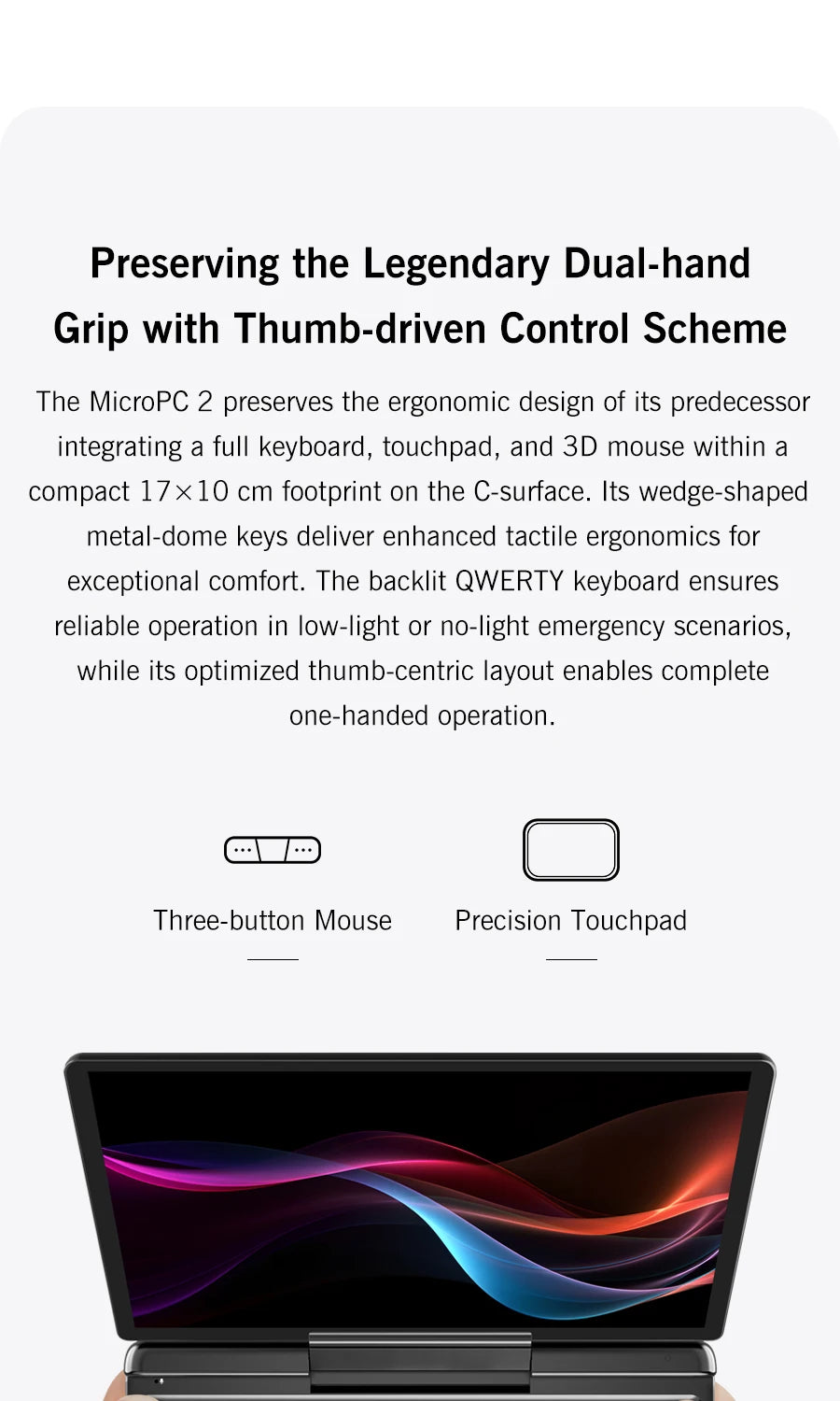 GPD MicroPC 2 Handheld Mini Laptop 7 Inch Touch Screen 16GB RAM 512GB SSD N300 CPU Windows 11 System