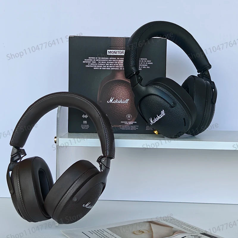 New MARSHALL MONITOR II Wireless Bluetooth Foldable Headphones Bass Active Noise Reduction Earphones Retro Music Gaming  Headset