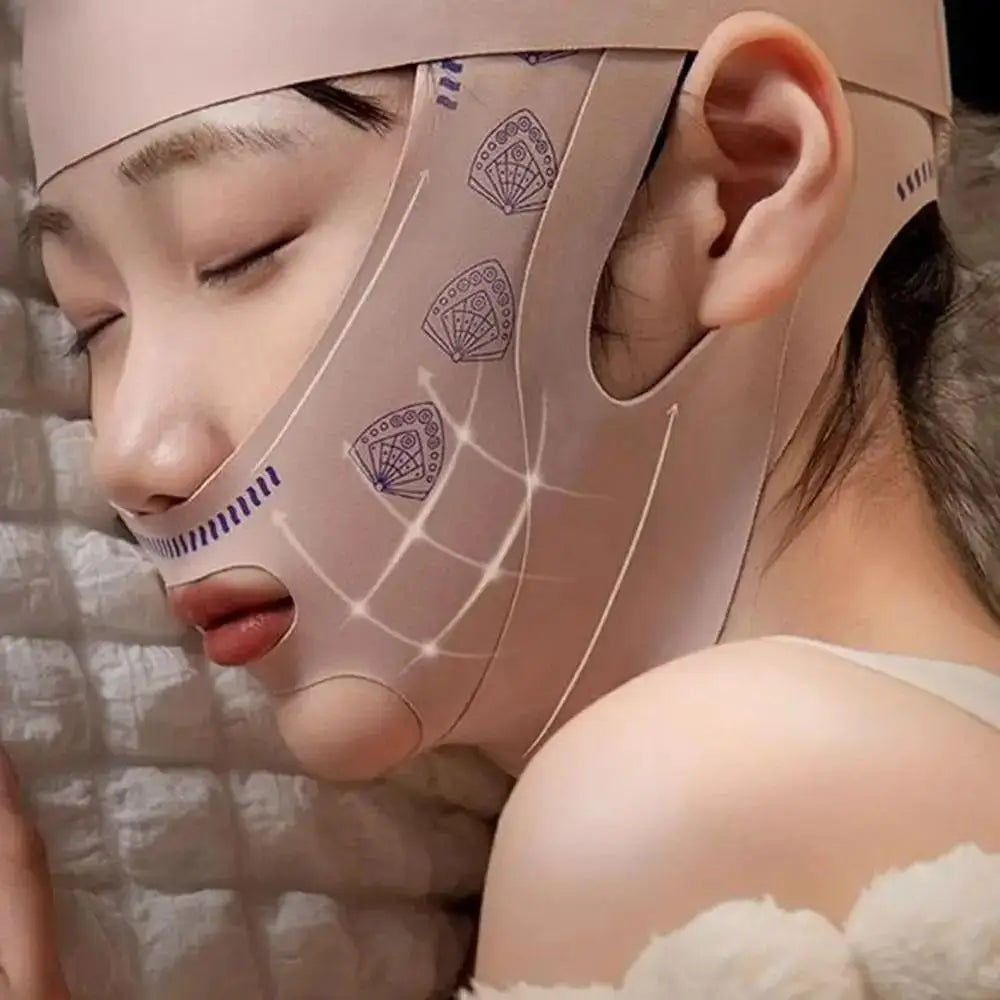 Adjustable Face Sculpting Sleep Mask Elastic Slimming Strap Lifting Tightening Mask Breathable Skin Care V Line Shaping Mask