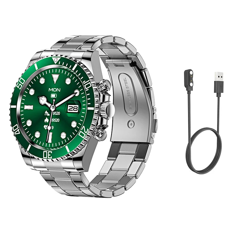 Aiweile AW12 Smartwatch Smart Watch Man High-End Fitness Tracker Sport Business Bluetooth Call 1.3 Inch Steel Play Music Clock