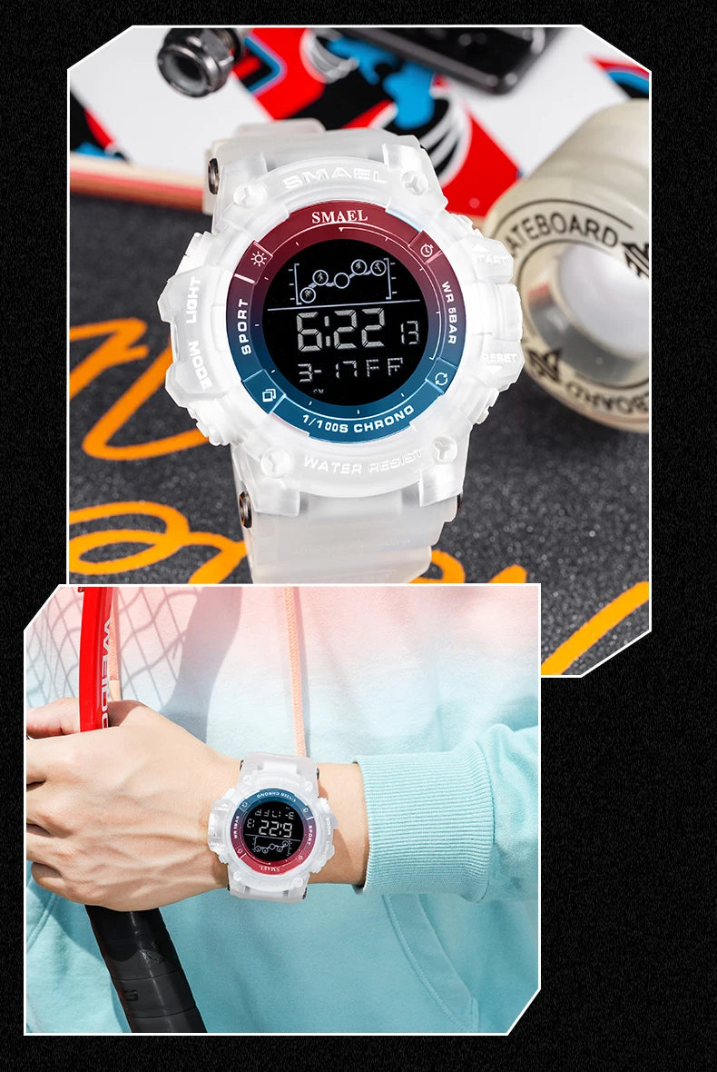 SMAEL Digital Watches Sports for Men 50m Waterproof LED Watches 8082 Men;s Wristwatches Digital  Clock Mens Sport Watches