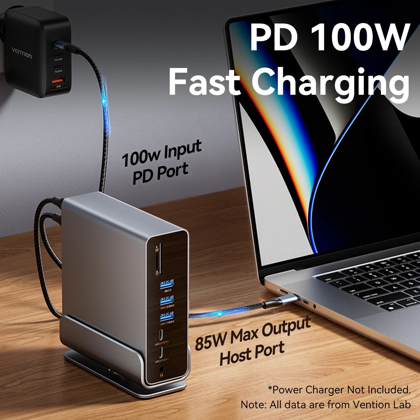 Vention 15 in 1 USB C Docking Station 4K HDMI Triple Monitor Hub USB 3.2 10Gbps RJ45 1000M 100W for Windows PC Laptop HP MacBook