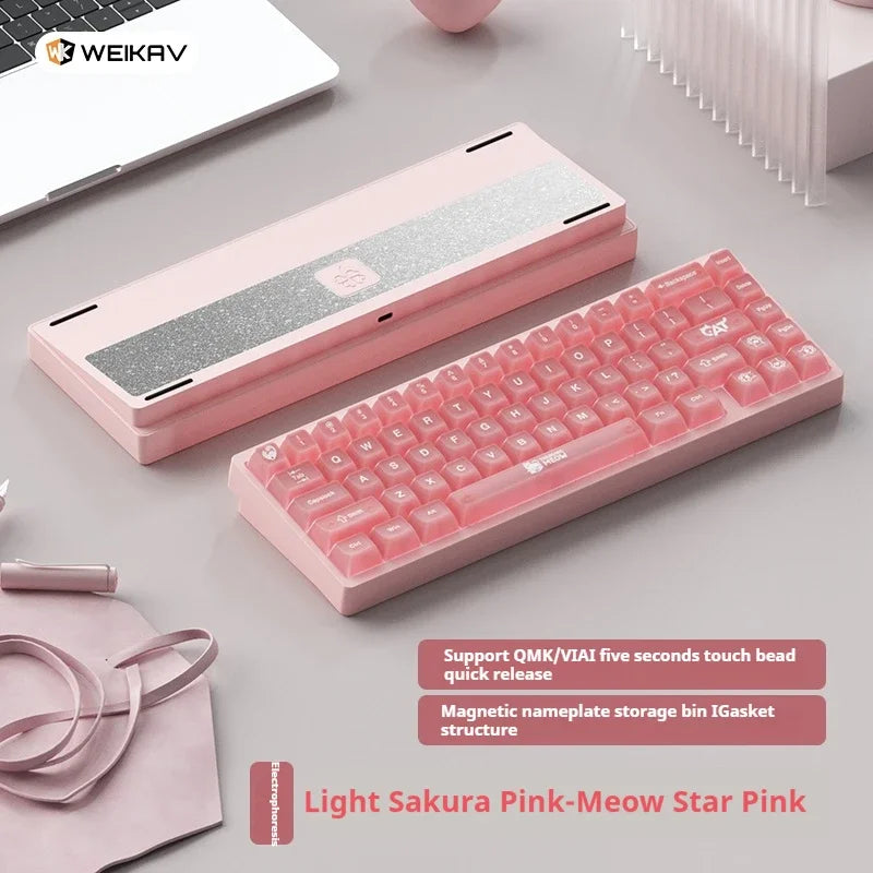 Sugar65 V2 Lucky65 V2 Aluminum Alloy Mechanical Keyboard 3-Mode Customization 2.4g Bluetooth Hotswap Gasket RGB Gaming Keyboard