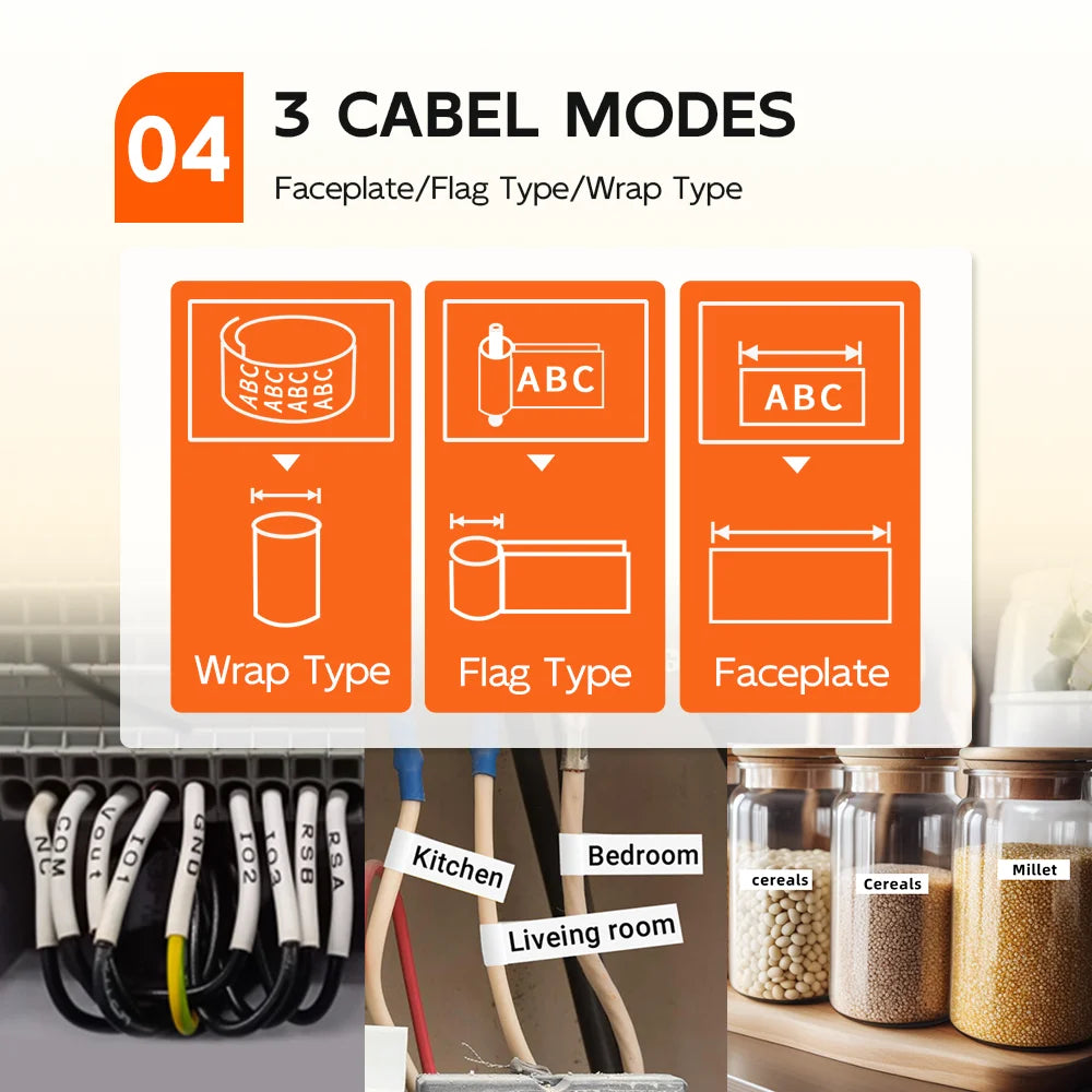 E1000 PRO Portable Label Printer 203dpi Compatible for Brother TZe231 HSE231 FX231 6-12mm Label Maker Machine Industrial Labeler