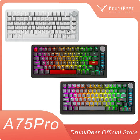 DrunkDeer A75 Pro HE Magnetic Switch Gaming Keyboard Rapid Trigger Wired RGB Mechanical Keyboard Hot-Swap Gasket Mount