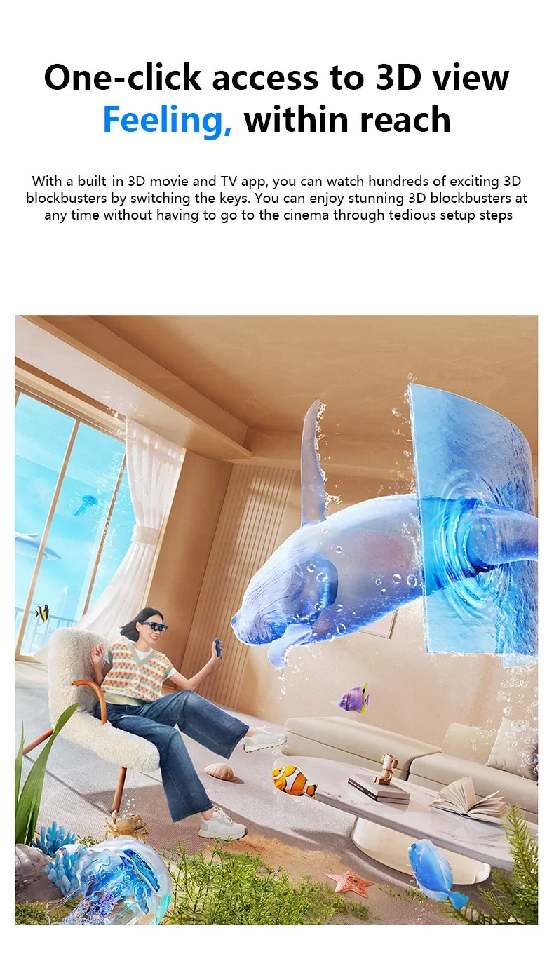 Rokid Max AR Smart Glasses Micro OLED 3D 215”Max Giant Screen Theater Viewing For Phones/Switch/PS5/Xbox/PC