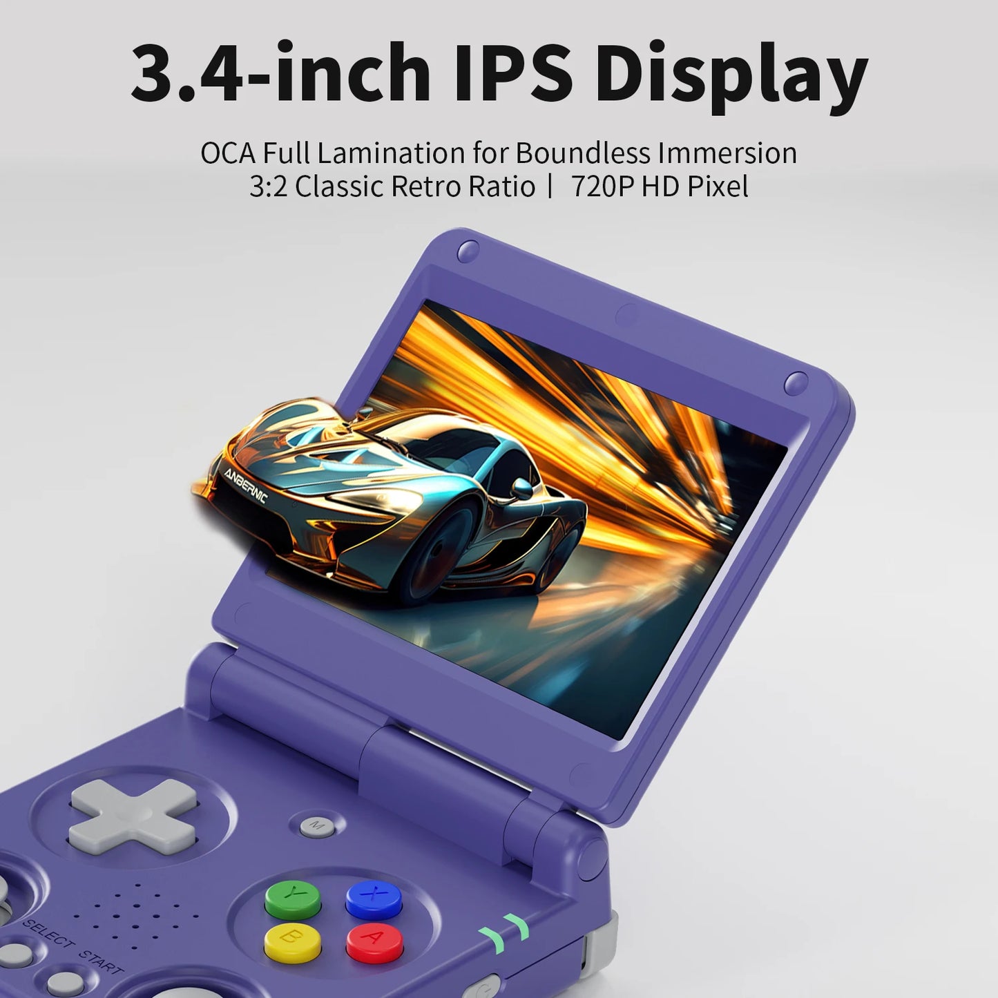 Anbernic RG34XXSP Flip Video Game Consoles 3.4'' IPS Screen TV Output Linux System Hall Magnetic Flip Cover Gaming Player Gifts