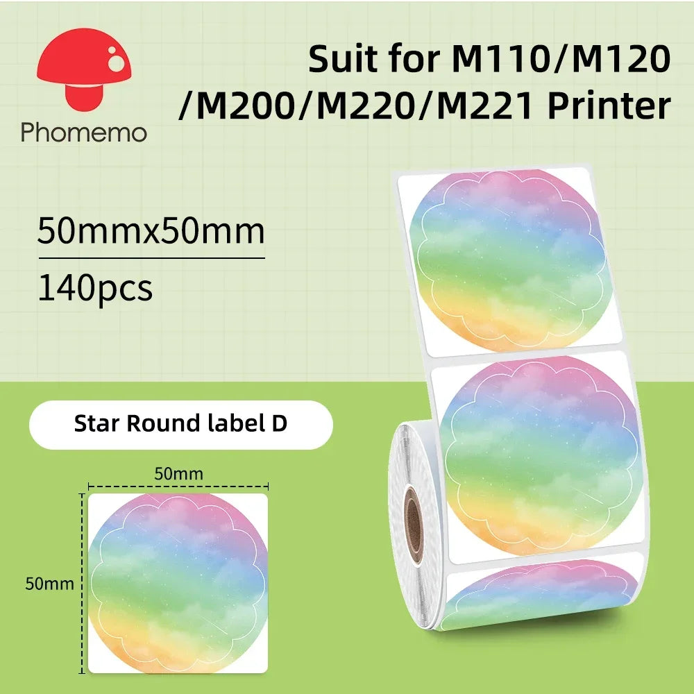 Phomemo M221 Label Printer Portable Thermal Maker Bluetooth Handheld Barcode QR Code Sticker Paper Rolls Labeller White 75mm Tag