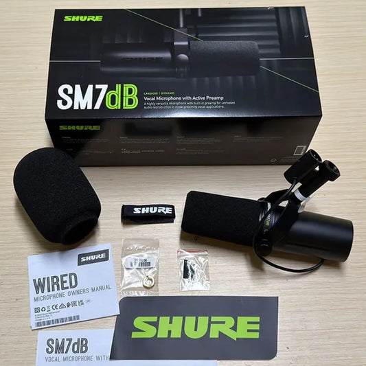 Shure SM7dB 7DB professional podcast microphone, built-in+28dB preamplifier, with optional frequency response dynamic microphone