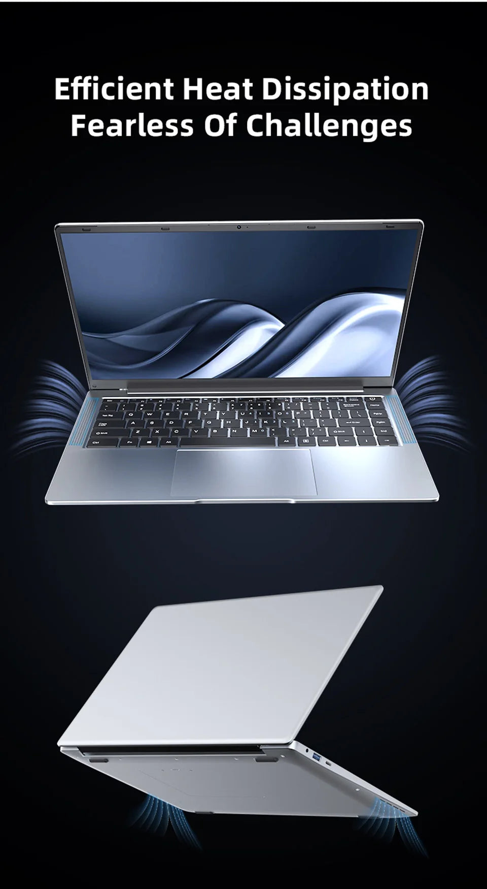 Xiaman Laptop Computer Windows 11 Pro Intel Atom A3950 Quad-Core 2025 Notebook PC 12GB RAM 1TB 2TB SSD 1920*1080 Office Computer