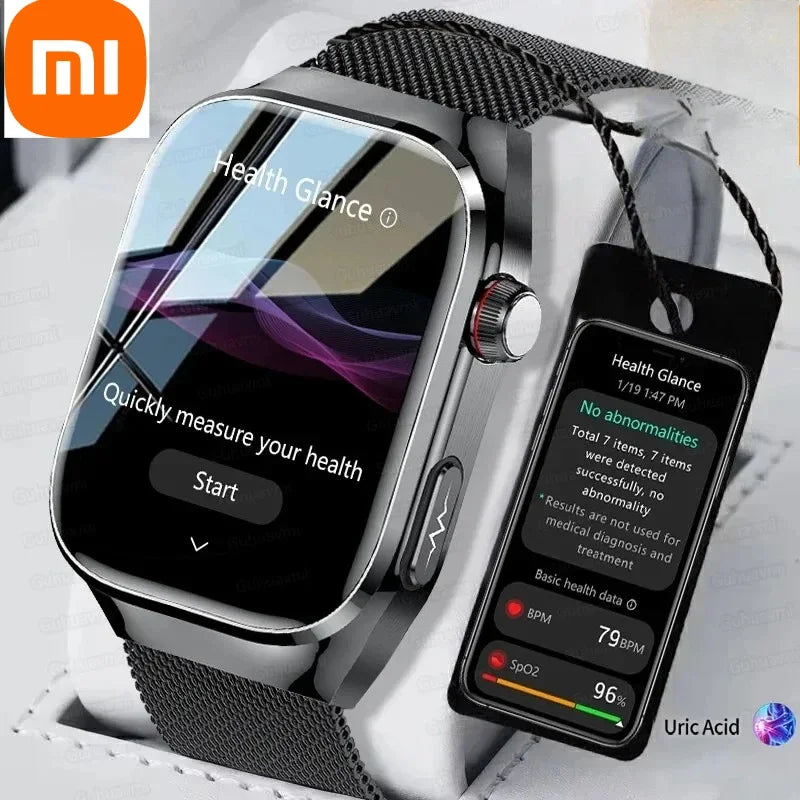Xiaomi Blood Pressure Uric Acid Body Fat Smartwatch Micro Physical Examination Organ Health Watches Bluetooth Call Smart Watch