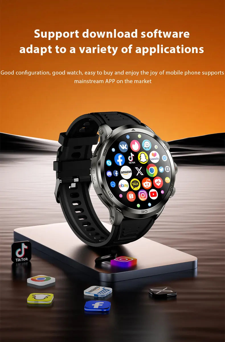 Original H19 Smart Watch Android 10.0 Smartwatch With 190° Rotary Camera GPS WIFI 1.95inch Larger Amoled Screen 256GB Storage