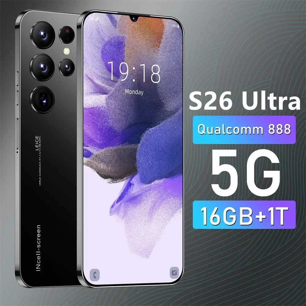 HOT 2025 new S26 Ultra original intelligent 4G 5G dual card dual standby Android 14 system global version 108MP 8000mAh battery