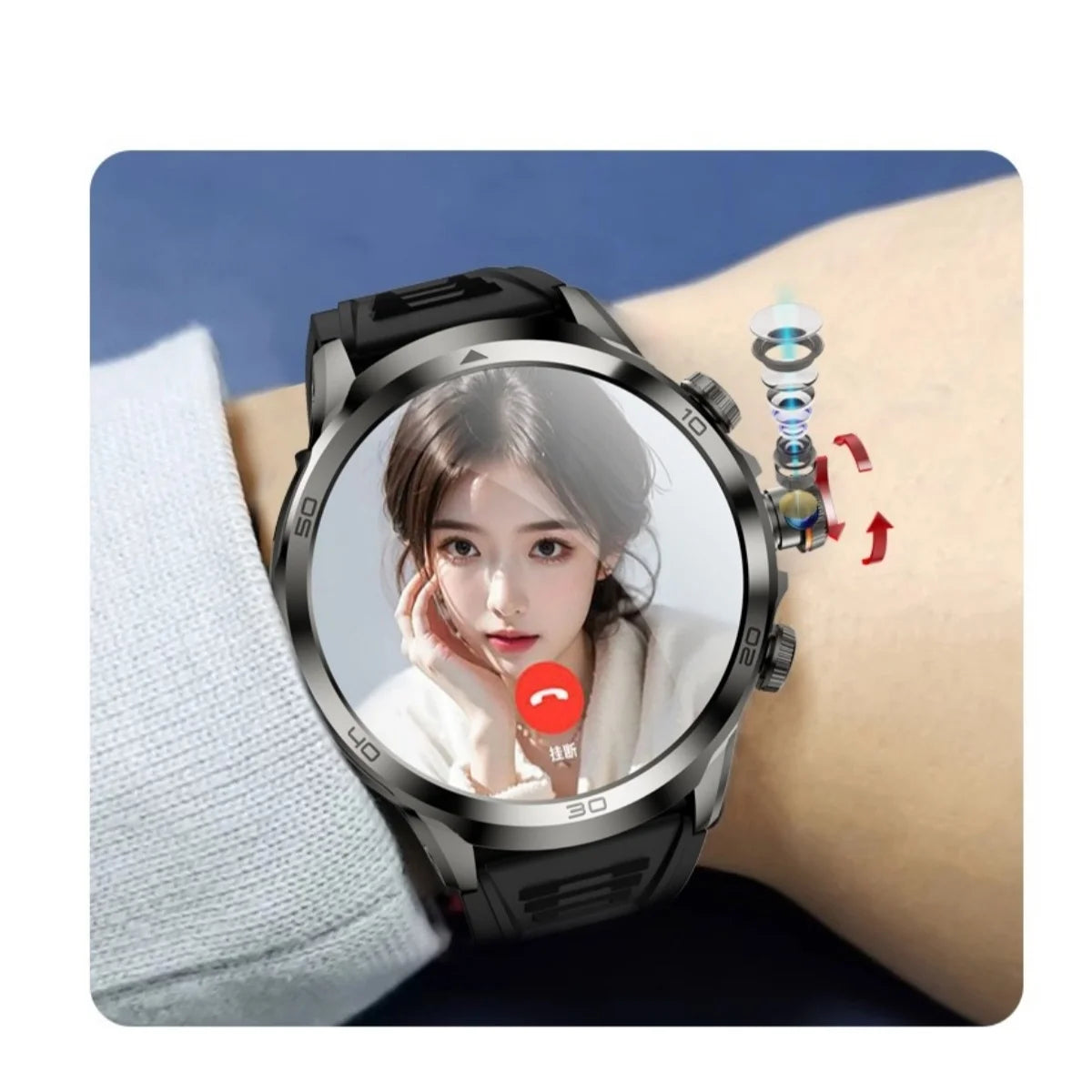 Original H19 Smart Watch Android 10.0 Smartwatch With 190° Rotary Camera GPS WIFI 1.95inch Larger Amoled Screen 256GB Storage