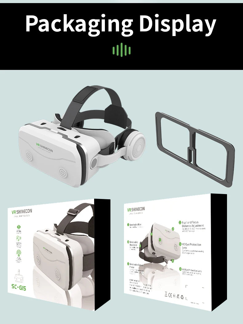 3D Viar Phone Virtual Reality VR Glasses Helmet Headset Smart Devices Lenses Goggles For Smartphones Cell Headphone Mobile Games