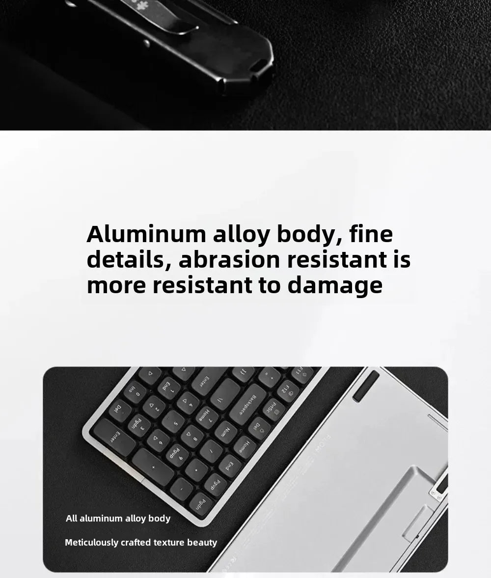 Lofree Flow Series Low-Profile Wireless Mechanical Keyboard Aluminum Gasket 2-Mode Bluetooth Wired Type-c Office Portable Typing