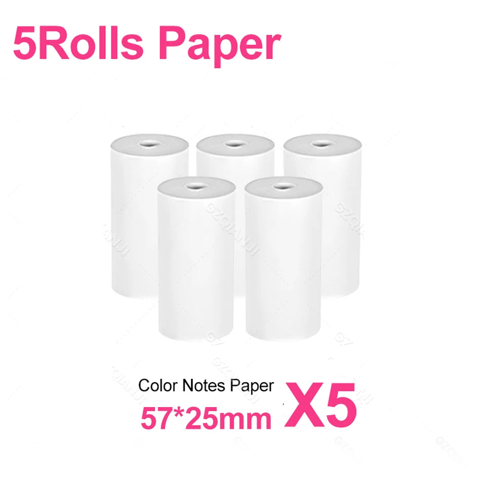 58mm Photo Label Portable Mini Thermal Printer Sticker Memo Tag Printing Cute Bluetooth Printer for IOS Android or 57mm Paper