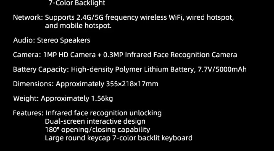 CARBAYTA 15.6"+7" Dual Screen Laptop Computer, Intel N95 32GB/16GB DDR4 RAM, RGB Backlit Keyboard 7" Touch Screen Notebook PC