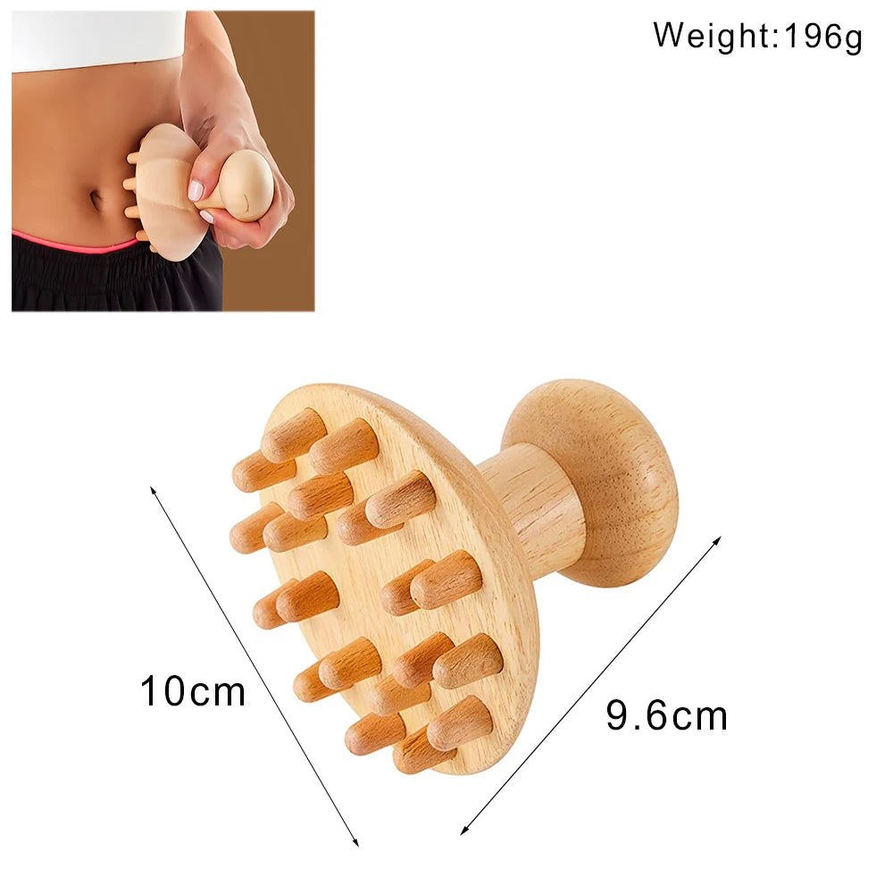 Wood Therapy Massage Tools Gua Sha Board Wooden Scraper Massage Rolls Lymphatic Drainage Tool for Release Cellulite Sore Muscle