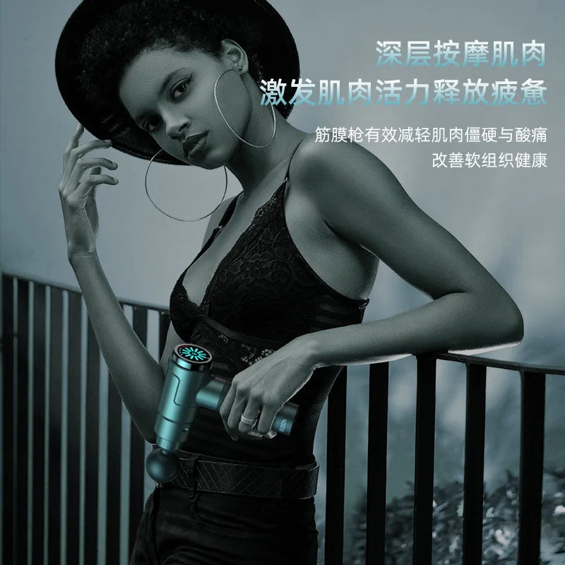 Muscle Massage Gun Fingerprint Screen Vibration Massage Fascia Gun Massage Body Neck Back Deep Relaxation Tools