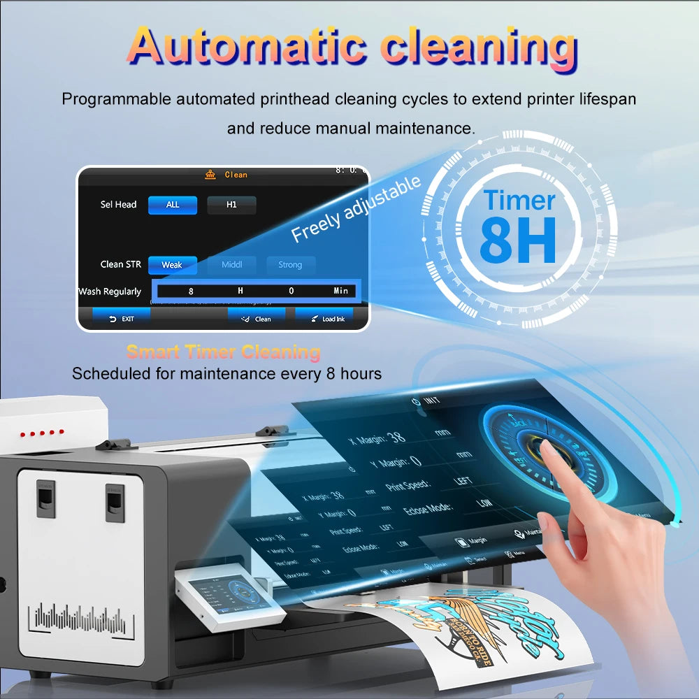 A3 DTF Printer with Powder Shaker 13Inch Direct to Film Printer for Epson XP600 T-Shirt Printing Machine DTF Printer for Clothes