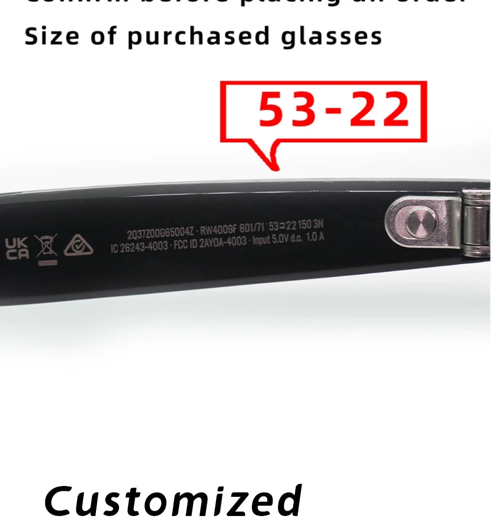 For Ray Ban Meta Wayfarer gen2 Smart Glasses Customized Prescription Myopia Lens Progressive Lens Accessories