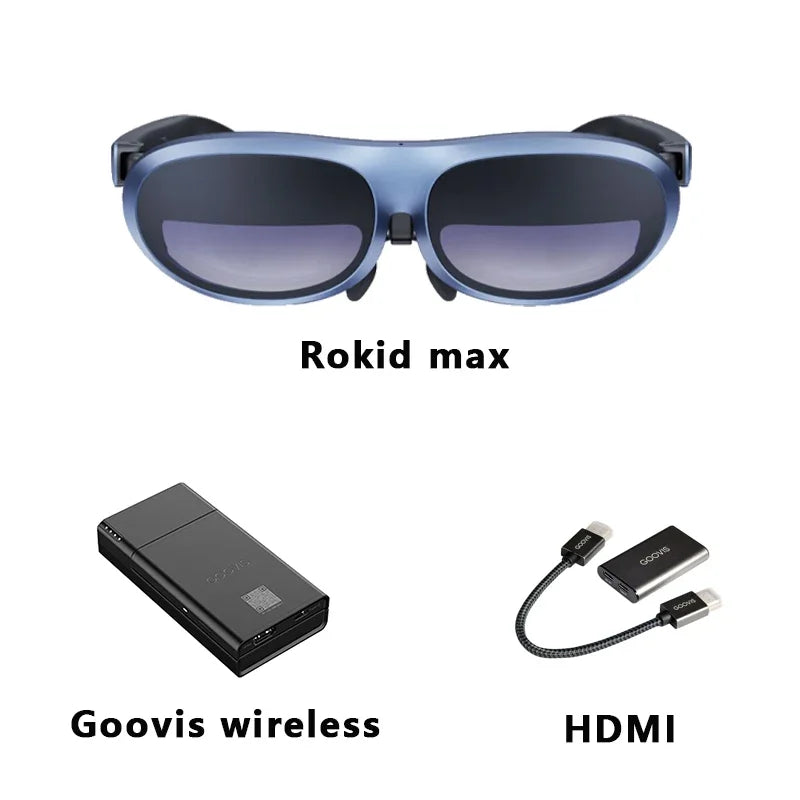 Rokid Max AR Smart Glasses Micro OLED 3D 215”Max Giant Screen Theater Viewing For Phones/Switch/PS5/Xbox/PC