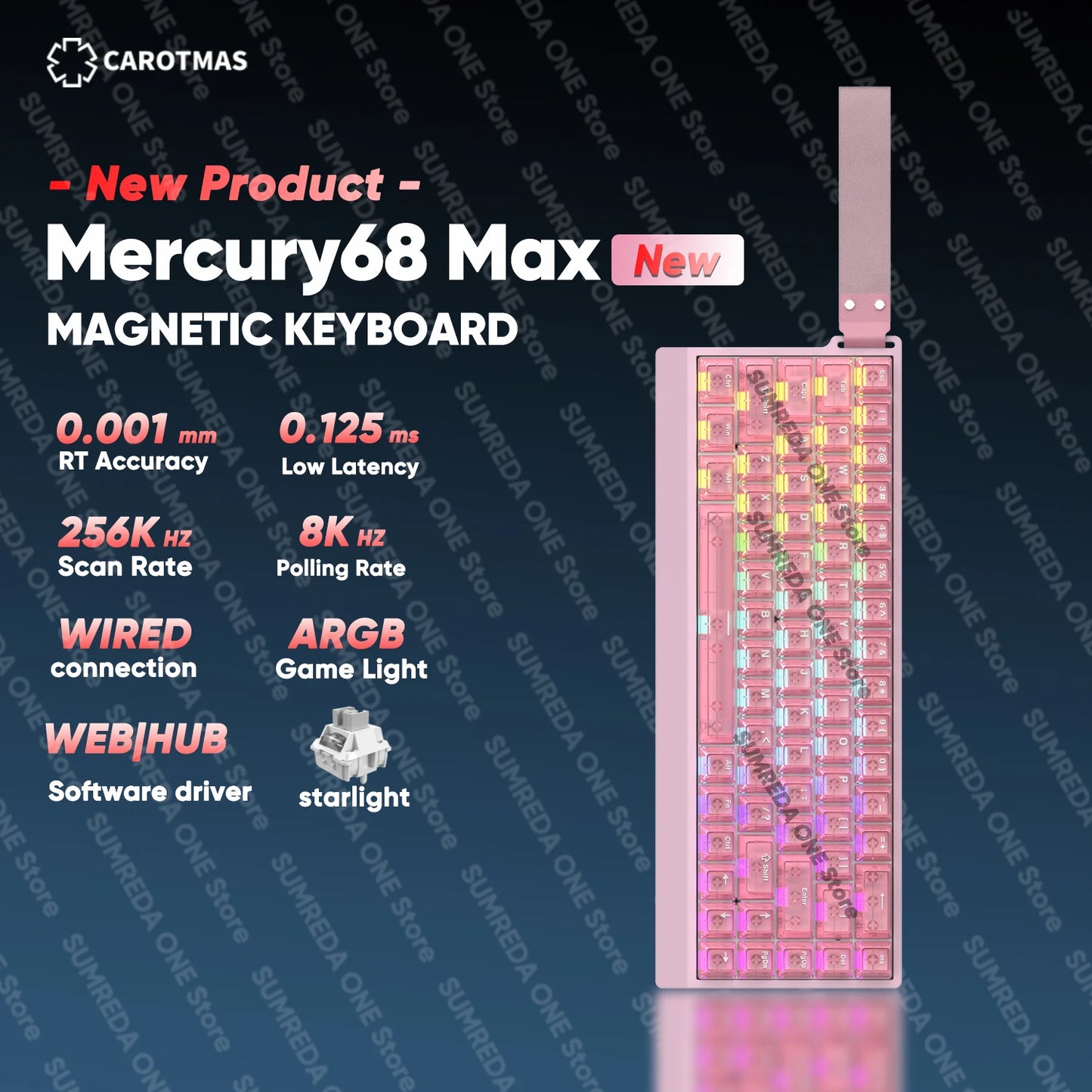 IROK Carotmas Mercury68 Max mars68 pro Mercury 68 Gaming Magnetic Mechanical Keyboard Rapid Trigge 0.001 8K Wired Gamer Keyboard