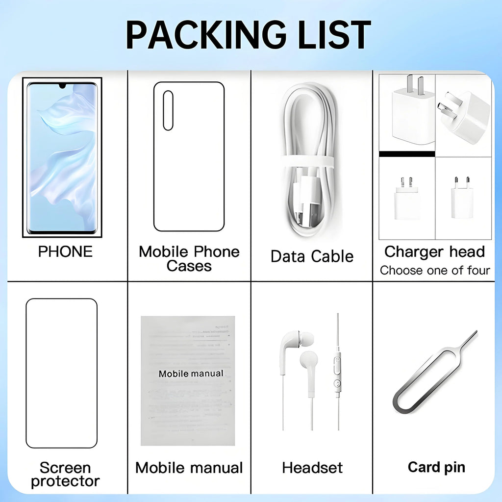 HUAWEI P30 Pro Smartphone Android 4200mAh 8GB RAM 256GB ROM 6.47 Inch Phone FHD+2340x1080 32+40MP GPS 4 5G Network Mobile Phones