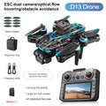 New D13 Drone 4K Professional Three HD Camera with Large Screen 5G WIFI FPV Dron Brushless Optical Flow Hover Folding Quadcopter